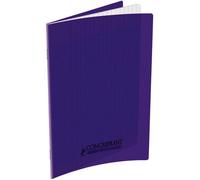 Cahier piqué conquérant classique couverture polypropylène rigide transparente a5+ 17x22cm 96 pages 90g séyès violet