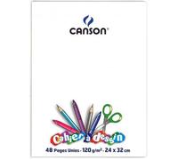 Cahier dessin oxford couverture polypropylène transparent a4+ 24x32cm 48 pages papier dessin uni