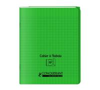 Cahier A Rabat Conquerant Classique Agrafe 170X220 96P 90G Seyes Polypro Vert