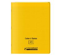 Cahier A Rabat Conquerant Classique Agrafe 240X320 96P 90G Seyes Polypro Jaune