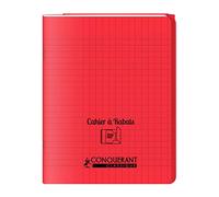 Cahier a rabat Conquerant classique agrafe 170x220 96p 90g seyes polypro rouge