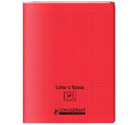 Cahier à rabats 24x32 96 pages Séyès Polypro rouge