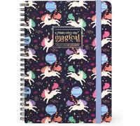 Cahier À Rayures Avec Spirale Large-Format A5,Cahier Spiral,Contient 1 Feuille D'autocollants,160 Pages Détachables,En Papier Fsc,Élastique De Fermeture,15 X 21 Cm,Thème Licorne