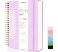 Cahier à spirale A4, ligné, avec 320 pages et couverture rigide en PVC