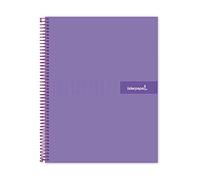 Cahier à spirale Leiderpapel A5 Micro Crafty Couverture doublée 120h 90 gr Boîte 5mm 5 bandes 6 perceuses Violet
