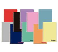 Cahier à spirale leiderpapel a5 wonder couvercle en plastique 80h 90g millimétré 2mm couleurs assorties