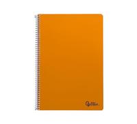 Cahier à spirale Liderpapel a4 smart couverture souple 80h 75 g ligné horizontal 1 bande avec marge de couleur orange