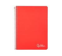 Cahier à spirale Liderpapel a4 witty couverture rigide 80h 90 g deux bandes large 3,5 mm avec marge de couleur rouge