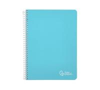 Cahier à spirale Liderpapel a4 witty couverture rigide 80h 90 g quadrillé 4 mm avec marge couleur bleu ciel
