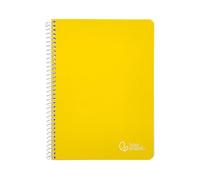 Cahier à spirale Liderpapel a4 witty couverture rigide 80h 90 g tableau 4 mm avec marge de couleur jaune