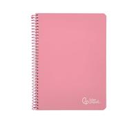 Cahier à spirale Liderpapel a4 witty couverture rigide 80h 90 g tableau 4 mm avec marge de couleur rose