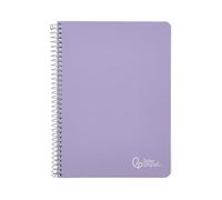 Cahier à spirale Liderpapel a4 witty couverture rigide 80h 90 g tableau 4 mm avec marge de couleur violette