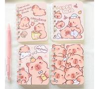 Cahier à spirale mignon avec motif de capybara de dessin animé, cahier A7 pour le travail, l'école, l'écriture, fournitures scolaires, rentrée scolaire 1 pièce/style aléatoire,4 pièces,2 pièces/style 