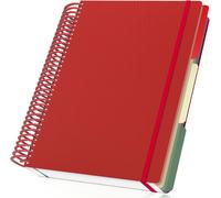 Cahier à spirales format A4, quadrillé, 240 pages, couleur rouge