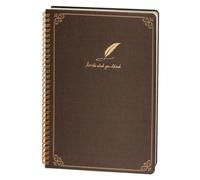 Cahier à spirales format B5, ligné, 160 pages, grammage 80 g/m², couverture en tissu avec impression dorée