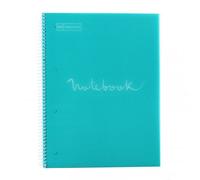 Miquelrius Cahier A4 Carnet Emotions 80 feuilles Seyès ligné Spirale Couverture polypro Bleu ciel