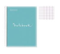 Miquelrius Cahier A4 Carnet Emotions 80 feuilles Seyès ligné Spirale Couverture polypro Bleu ciel