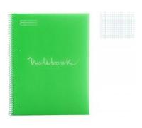 Cahier - A4 (21x29,7cm) - Grands carreaux - 80 pages - couverture en polypro vert - à spirale - Miquelrius G