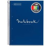 Cahier - A4 (21x29,7cm) - Petits Carreaux - 120 Pages - Couverture En Carton Bleu - À Spirale - Notebook Miquelrius
