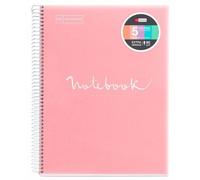 Cahier - A4 (21x29,7cm) - Petits Carreaux - 120 Pages - Couverture En Polypro Rose - À Spirale - Notebook Miquelrius