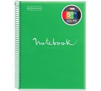 Cahier - A4 (21x29,7cm) - Petits Carreaux - 120 Pages - Couverture En Polypro Vert - À Spirale - Notebook Miquelrius