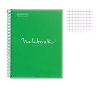 Cahier - A4 (21x29,7cm) - Petits carreaux - 120 pages - couverture en polypro vert - à spirale - Notebook Miquelrius