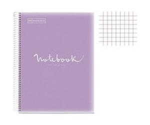 Cahier - A4 (21x29,7cm) - Petits carreaux - 120 pages - couverture en polypro violet - à spirale - Miquelrius Violet G