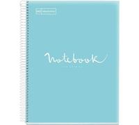 Cahier - A4 (21x29,7cm) - Petits Carreaux - 160 Pages - Couverture En Polypro Bleu Ciel - À Spirale - Notebook Miquelrius