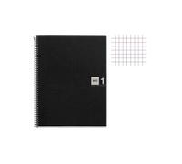 Cahier - Miquelrius - 1 Basic Grey - A4 - 160 pages petits carreaux - 4 trous - Polypropylène