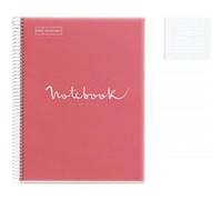 Cahier - A4 (21x29,7cm) - Petits Carreaux - 80 Pages - Couverture En Polypro Rose - À Spirale - Notebook Miquelrius