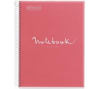 Cahier - A4 (21x29,7cm) - Petits Carreaux - 80 Pages - Couverture En Polypro Rose - À Spirale - Notebook Miquelrius