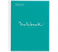 Cahier - A4 (21x29,7cm) - Petits Carreaux - 80 Pages - Couverture En Polypro Turquoise - À Spirale - Notebook Miquelrius