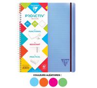 Clairefontaine 328176C Proactiv'Book Cahier-Trieur à Spirale Perforé - A4+ 22,5x29,7 cm - 160 Pages Détachables Lignées Cadrées avec Marge - Papier Blanc 90 g - Couverture Polypro - Couleur Aléatoire