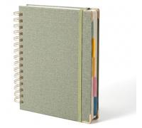 Cahier A4 avec intercalaires, reliure à anneaux, 150 feuilles, 100 g/m², couleur crème, vert sauge