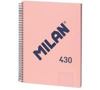 MILAN® Cahier A4 à couverture rigide, ligné, 80 feuilles, série 1918, rose