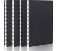 Cahier A4 Lot de 4 Carnets Petit Carreaux A4 Cahiers Carreaux 5mm 100g/m² Papier 60 Feuiles A4 21x29.2cm Noir