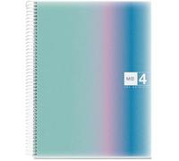 Cahier A4 - Miquelrius - Quadrillé 5 mm - 120 feuilles - 4 bandes colorées - Papier 70 g/m²