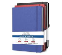 Cahier A4 quadrillé, couverture rigide, lot de 3, 80 feuilles, multicolore