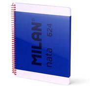 Cahier A4, reliure spirale, couverture rigide, 80 feuilles, bleu