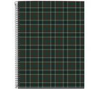 Cahier - A4 - Spirale - 100 feuilles - Petits carreaux - Couverture tartan - Miquelrius