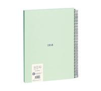 Cahier - A4 - Spirales - Petits Carreaux - 80 Feuilles - Couverture Rigide - Vert