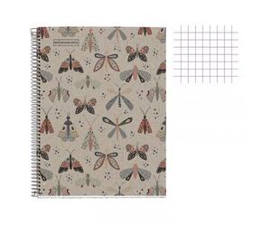 Cahier - A5 14,8x21(Cm) - Petits Carreaux - 80 Pages - Couverture En Carton - À Spirale - Miquelrius