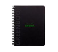 Cahier A5 Clairefontaine Rhodiactive Greenbook recy t recyclabe avec 160 pages perforées détachables 16 x 21 cm Noir