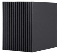 Cahier A5, format 16, lot de 16, papier crème blanc, 100 g/m², couverture souple noire, 30 feuilles