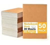 Cahier A5, format 50 feuilles, pages vierges, papier respectueux des yeux, 30 feuilles de papier kraft