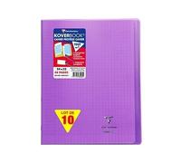 Cahier agrafé - CLAIREFONTAINE - Koverbook - Lot de 10 - Violet - Mixte