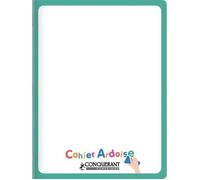 Conquérant Cahier Ardoise Classique 24 x 32 cm Grands Carreaux Seyès 48 Pages Agrafées Couverture Carte Effaçable Blanc