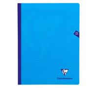 Cahier brochure cousue Mimesys 24x32cm 192 pages grands carreaux couverture polypropylène - Bleu