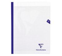 Cahier brochure cousue Mimesys 24x32cm 192 pages grands carreaux couverture polypropylène - Incolore