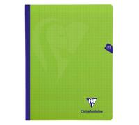 Cahier brochure cousue Mimesys 24x32cm 192 pages grands carreaux couverture polypropylène - Vert